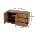 thumbnail image 4 of Hassch 55 Inch Buffet Sideboard with 2 Doors and 3 Drawers, Coffee Bar Cabinet, Modern Storage Cabinet, Credenza for Kitchen, Dining Room, Living Room, Walnut, 4 of 10