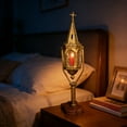 thumbnail image 4 of zhangmingg Antique Gothic Style Metal Candelabra Lamp for Home Altar Centerpiece, 4 of 7