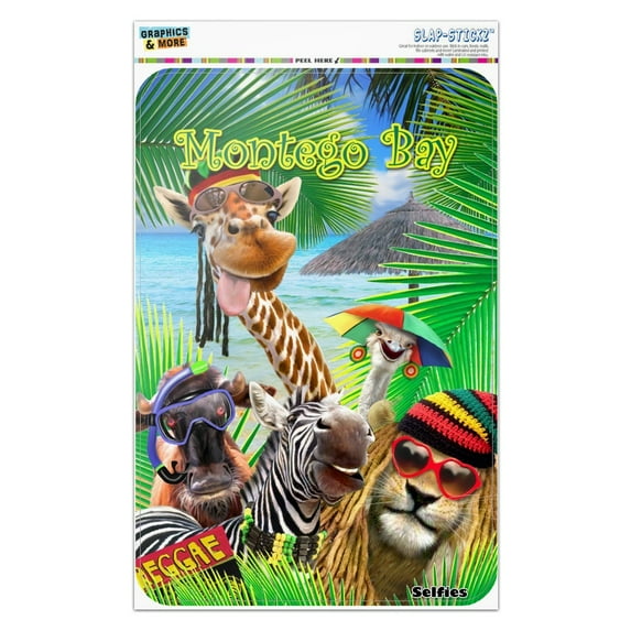 Montego Bay Jamaica Giraffe Zebra Lion Home Business Office Sign