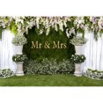 thumbnail image 3 of SUNOLIFE White Floral Wall Backdrop Banner lawn Wedding Mr Mrs Photo Background Banner 7x5ft, 3 of 3