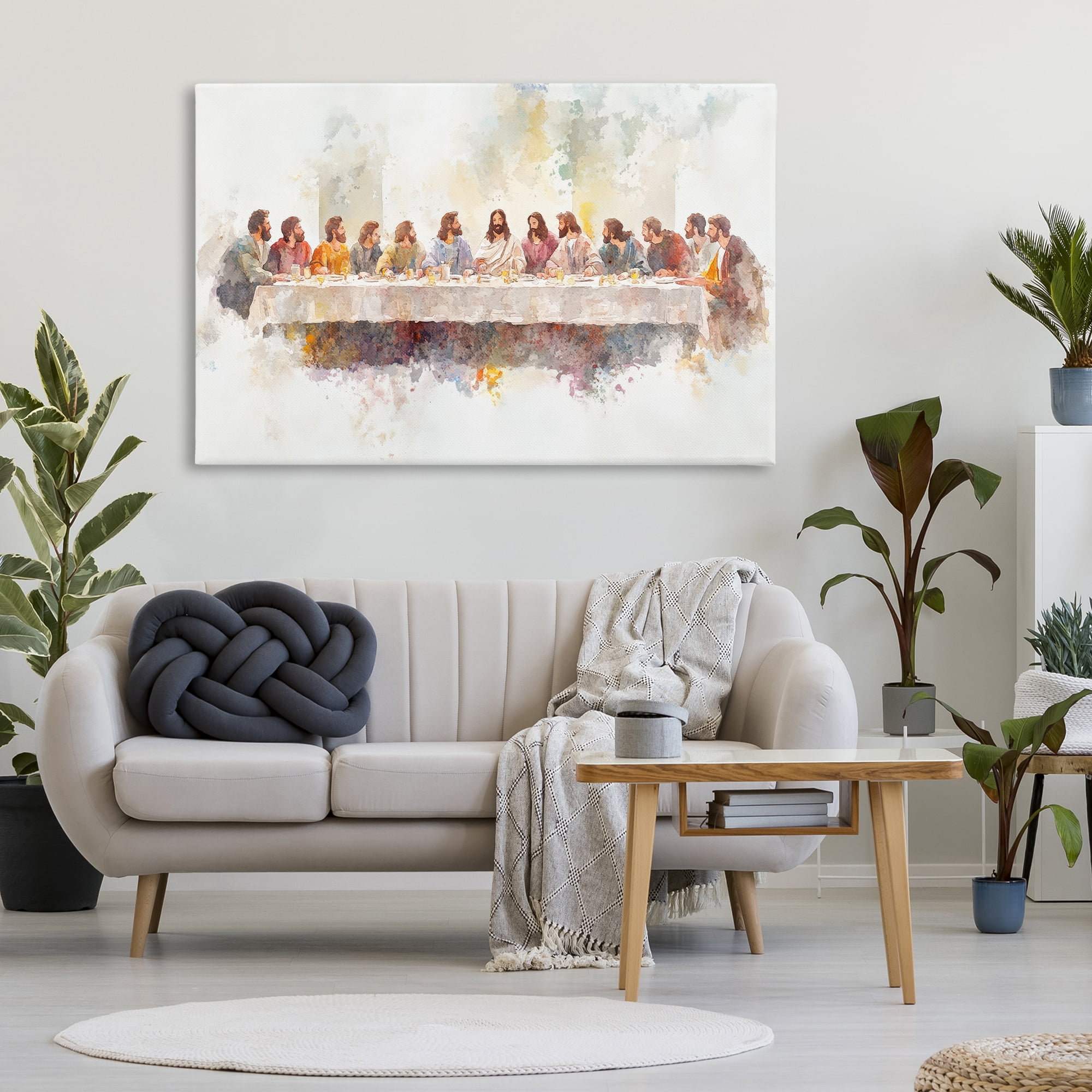 Stupell Industries Watercolor Supper Spirituality Canvas Wall Art, design by Petal Prints Design