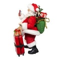 thumbnail image 4 of Kurt Adler 10.5-Inch Fabriché Santa with Red Luggage, 2-Piece Set, 4 of 7