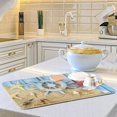 thumbnail image 5 of Nautical Ship Wheel Dish Drying Mat Starfish Seashells Dry Pad Bottle Dryer Rack Kitchen Decor absorbent Easy Clean Drainer Mats for Kitchen Counter Sinks 18"x24", 5 of 6
