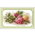 thumbnail image 1 of Costura hecha a mano DIY contó punto de Cruz bordado Set Kit CT 14 rosa patrón hermoso bordar Irfora Punto de cruz, 1 of 7