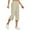 Khaki, variant on Wycnly on Sale Capris for Women Womens Capri Pants Plus Size Casual Solid Drawstring Elastic Waist Linen Cropped Trousers Loose Wide Leg Leisure Wear 3/4 Pants with Pocket