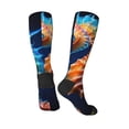 thumbnail image 5 of Lsque Yellow Fish Seahorse Printed Crew Socks Men's Women's LightWeight Thin Casual Calf Socks ,Knee High Socks,Cotton Socks, 5 of 9