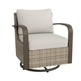thumbnail image 4 of EAGLE PEAK Coastal Vista Outdoor Patio Wicker Swivel Glider Rocker Chair with Beige Cushion, 4 of 8