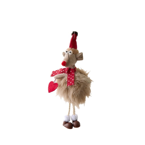 Decoraciones Del Árbol de Navidad Muñeca Colgante Del Ratón Lindo 20x10x10cm Ornamento de Tela Árbol de Navidad Pequeño