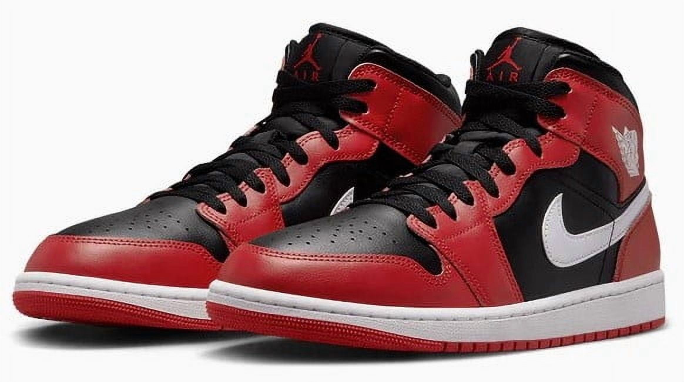 Men's Jordan 1 Mid Black/White-Gym Red (DQ8426 061) - 9.5