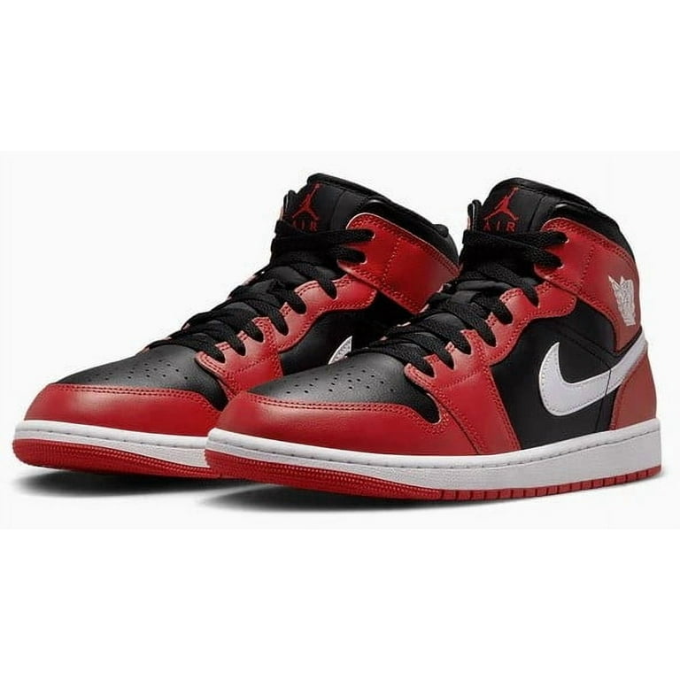 Men's Jordan 1 Mid Black/White-Gym Red (DQ8426 061) - 9.5