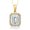 Moissanite, April, variant on 2.36 Ct Octagon Peach Simulated Morganite 18K Yellow Gold Plated Silver Pendant