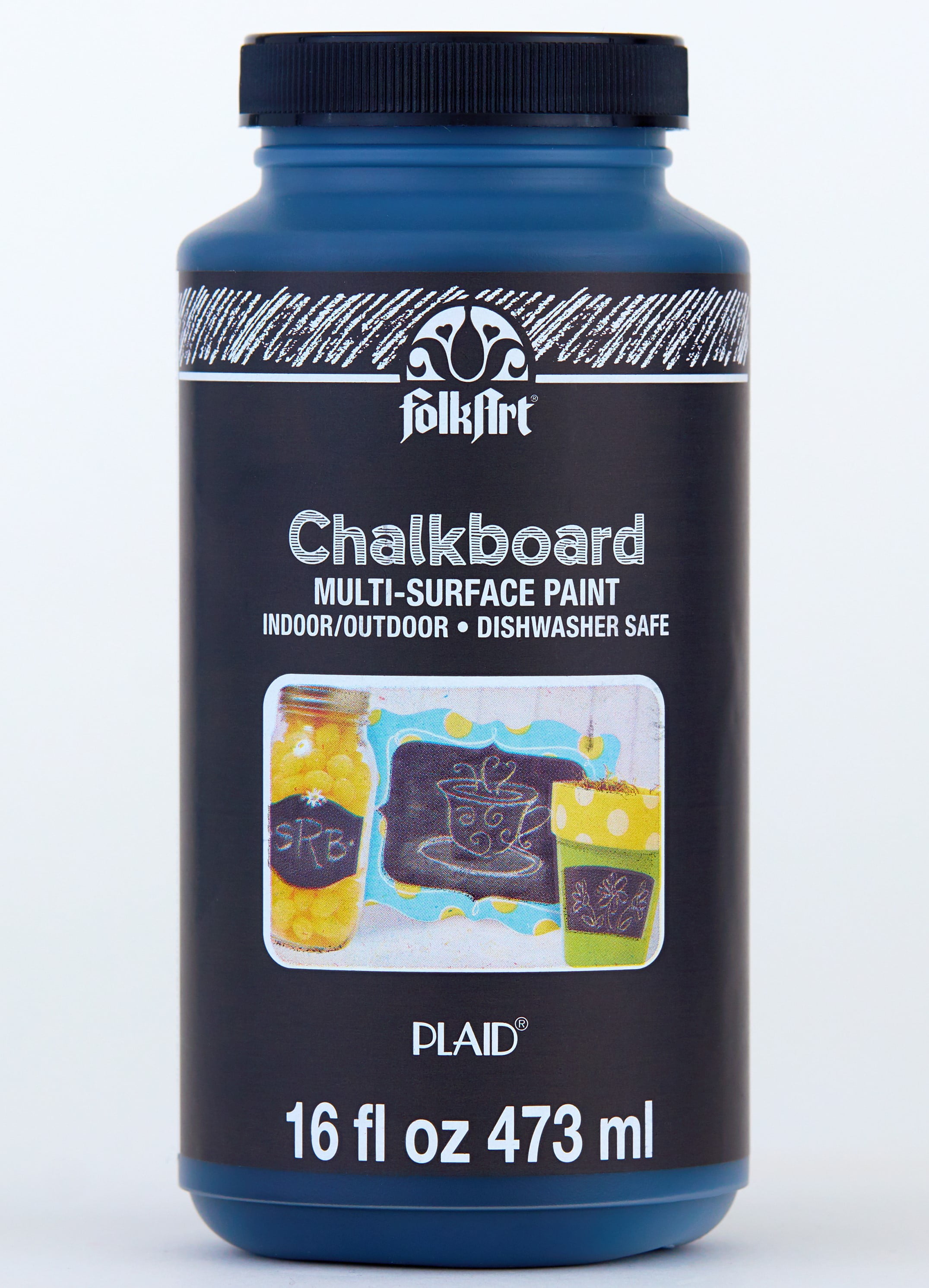 FolkArt 2725E MultiSurface Chalk Paint, Matte Finish, Black, 16 fl oz