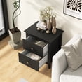 thumbnail image 2 of Gymax Table de Nuit Moderne avec Rangement 2 Tiroirs et Pieds de Soutien pour Chambre Blanc, 2 of 10