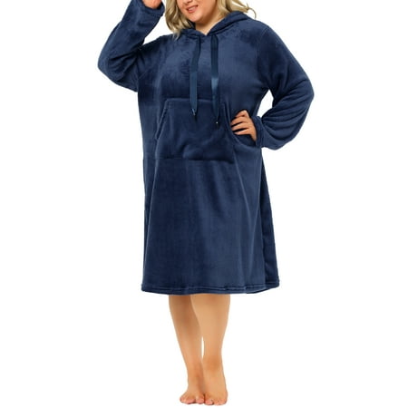 

Unique Bargains Women s Plus Size Hoodie Loungewear Winter Pajamas Nightgowns