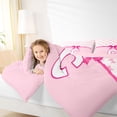 thumbnail image 3 of Erosebridal Bow Letter C Twin Comforter Sets for Girls, Pink Princess Ribbon Bedding Set, Pink Reversible, 2 Pieces, 3 of 6