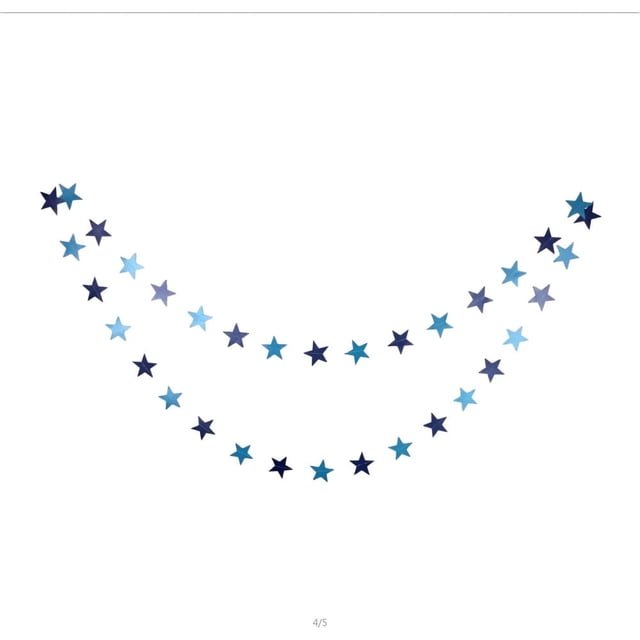 Nvzi Paquete de 2 guirnaldas de estrellas con purpurina de 13 pies, decoración de banderines colgantes brillantes, bodas, cumpleaños, festivales, fiestas, decoraciones, azul
