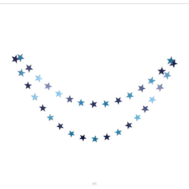 Nvzi Paquete de 2 guirnaldas de estrellas brillantes de 13 pies para decoración, banderines colgantes brillantes, bodas, cumpleaños, festivales, fiestas, pentagrama azul grande