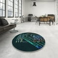 thumbnail image 4 of Ahgly Company Machine Washable Indoor Round Transitional Night Black Area Rugs, 8' Round, 4 of 7