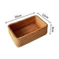 thumbnail image 3 of Rattan hand-woven sundries sorting desktop square fruit plate storage basket, 3 of 8
