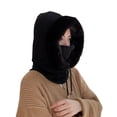 thumbnail image 4 of Sudadera con capucha de moda de invierno para mujer, gorro cálido de viaje, protección para las orejas, cuello de felpa integrado, gorro Baotou a prueba de frío y viento, 4 of 6