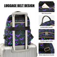thumbnail image 3 of FORMRS Mini Backpack Purse for Women Quilted Travel Daypack Casual Shoulder Bag, Purple Cartoon Bats Pattern, 3 of 7