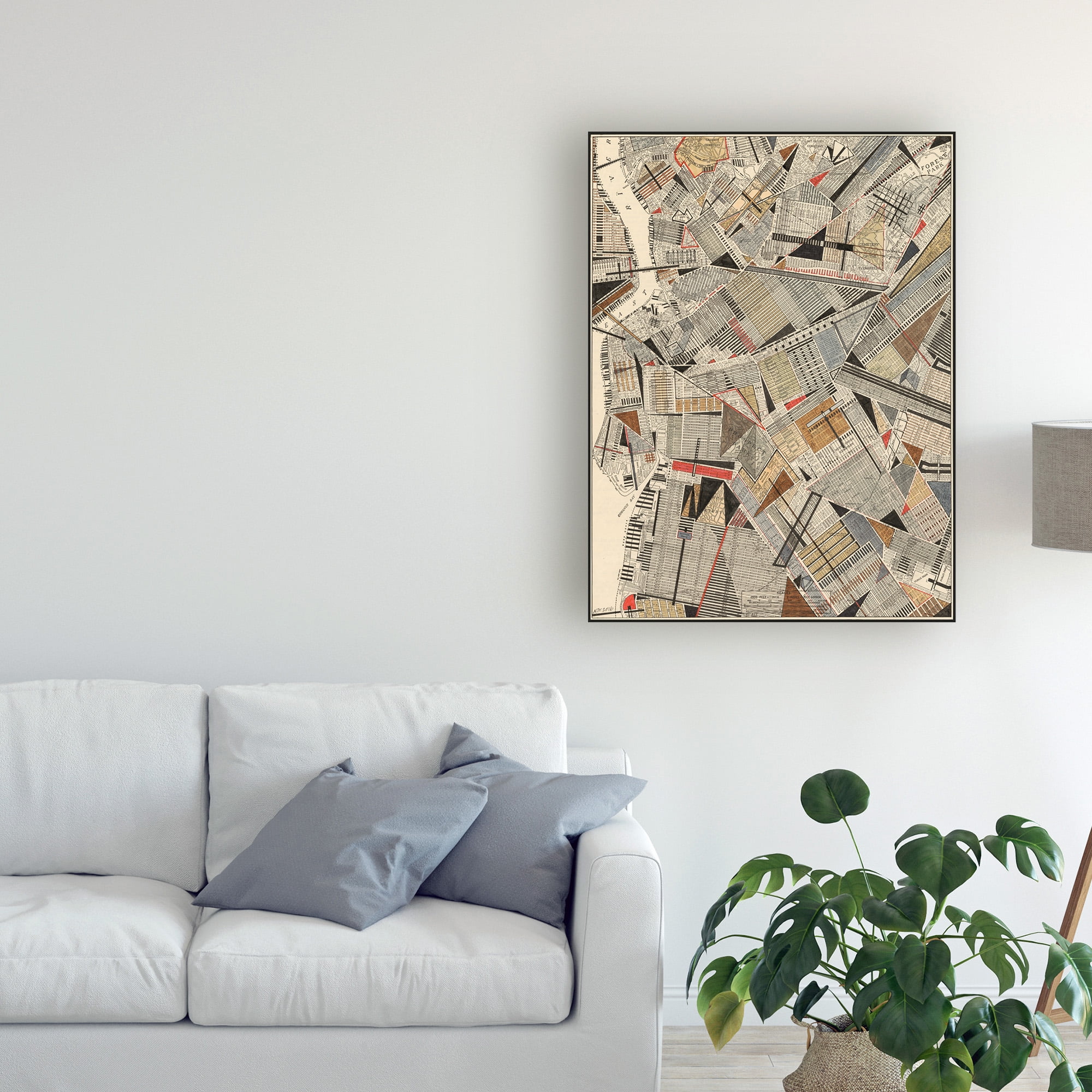 Trademark Fine Art 'Modern Map of Brooklyn' Canvas Art by Nikki Galapon