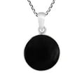 thumbnail image 4 of Celestial Half Moon Face Black Onyx Round Sterling Silver Necklace for Female Adults Anniversary Jewelry Gift, 4 of 6