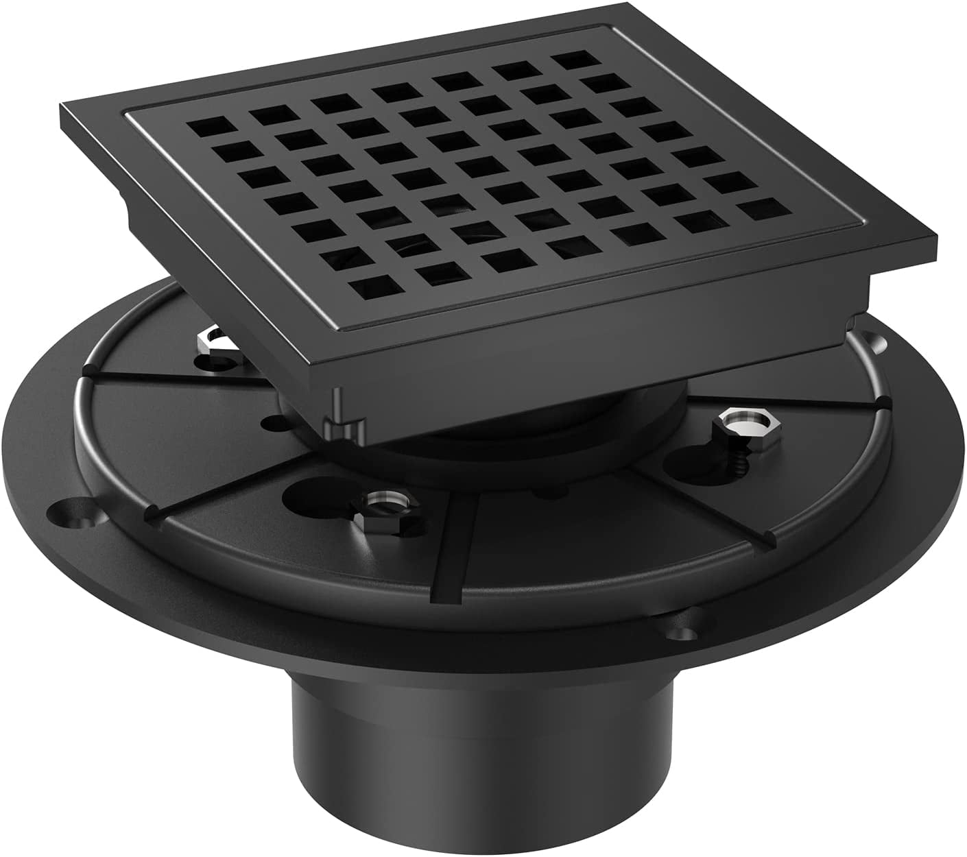 Brushed Nickel High Flow Shower Drain Kit with Flange