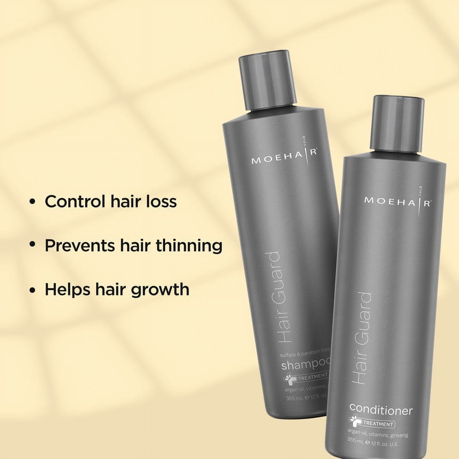 Moehair TRIO Hair Guard Frizz Control Adult Shampoo, Conditioner and Leave-in Conditioner 3 Piece Set with Floral Scent