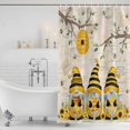 thumbnail image 2 of Yellow Bees Gnomes Shower Curtain, Waterproof Shower Curtains for Bathroom, Spring Floral Branches Pastoral Washable Fabric Bathtub Curtain Set Bath Decor with 12 Hooks 72"x78", 2 of 6