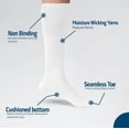 thumbnail image 5 of Diamond Star Diabetic Over the Calf, Non-binding Premium Cushion Cotton Knee High Comfortable Socks for Men (White - 6 Pairs, Sock Size 9-11), 5 of 6