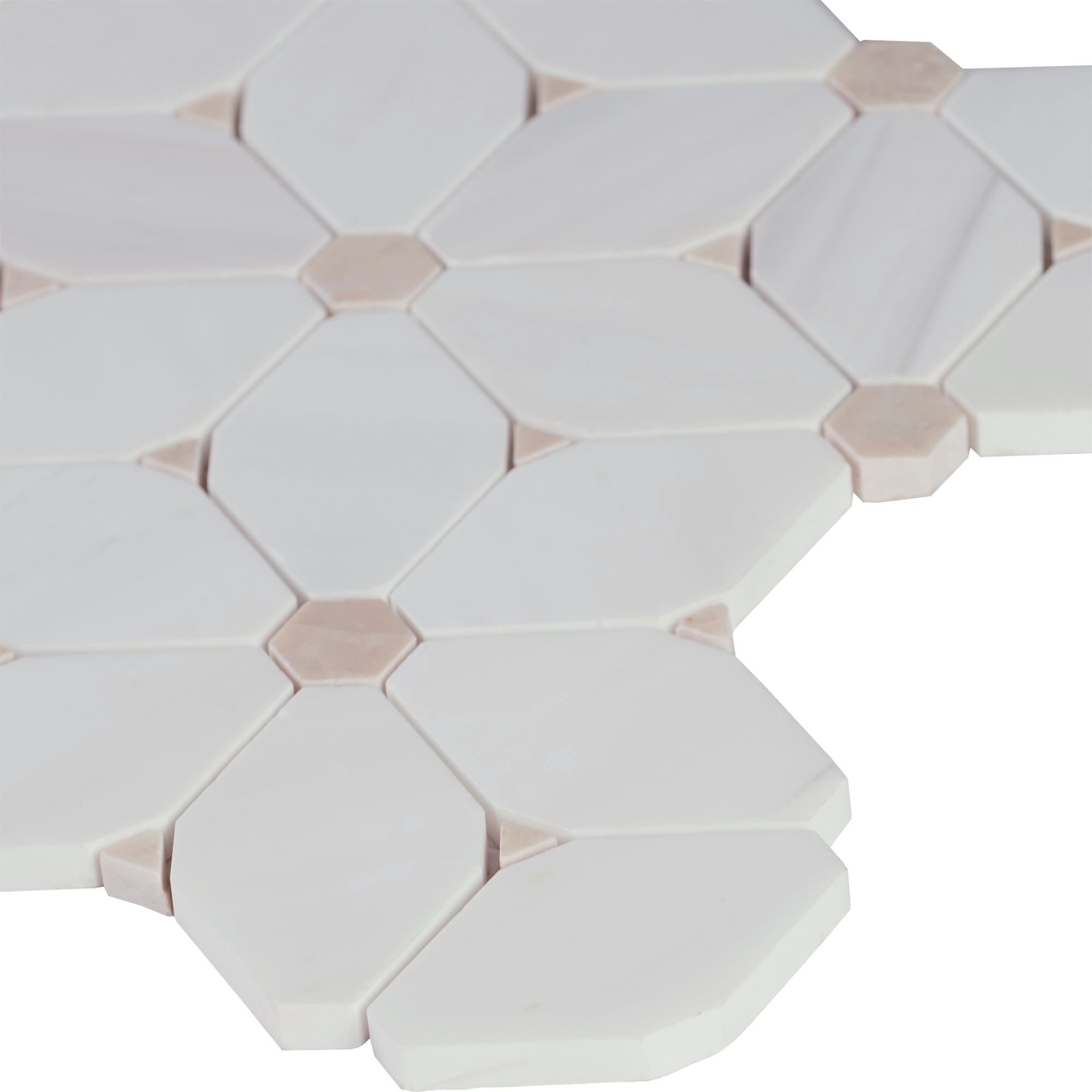 MSI Cecily 10.83 in. x 12.6 in. x 10 mm Polished Marble Mesh-Mounted Mosaic Tile (9.5 sq. ft. / case)