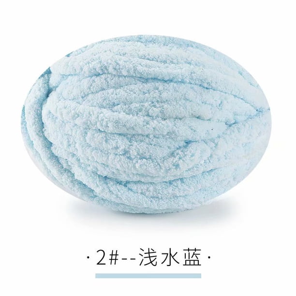 Nvzi Hilo de punto grueso azul claro de 250 g - 1 rollo, hilo de chenilla, hilo de ganchillo de terciopelo grueso, hilo de punto suave y agradable para la piel para cojines y almohadas