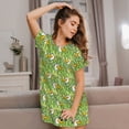 thumbnail image 3 of Haiem Cartoon Duck Print Women’s Short-sleeved Nightdress – Comfortable and Loose-Fit Sleepwear, Soft Cotton Sleep Shirt for Relaxing, Casual Nightdress, 3 of 6
