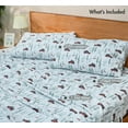 thumbnail image 4 of RUVANTI Flannel Sheets Queen Size - GOTS Certified 100% Organic Cotton, 4 Piece Warm, Soft & Breathable Set, Deep Pocket Snug Fit, Double Brushed Cozy All Season Bedding, Merry Miles, 4 of 9