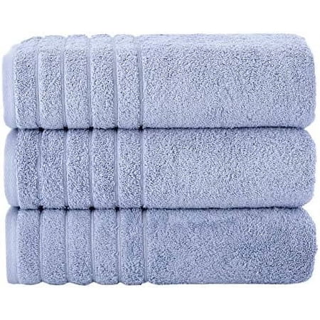 Oversized Bath Towels Barnum Collection - Turkish Luxury Hotel & Spa Quality Oversize Bath Towels 100% Combed Cotton, Eco-Friendly (3 Bath Towels, Blue)