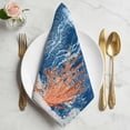 thumbnail image 2 of Blue Coastal Jellyfish Cloth Napkins, Nautical Orange Coral Starfish Washable and Reusable Dinner Napkins Set of 4, Table Napkin for Kitchen Party Birthday Wedding Hotel Housewarming 20"x20", 2 of 9