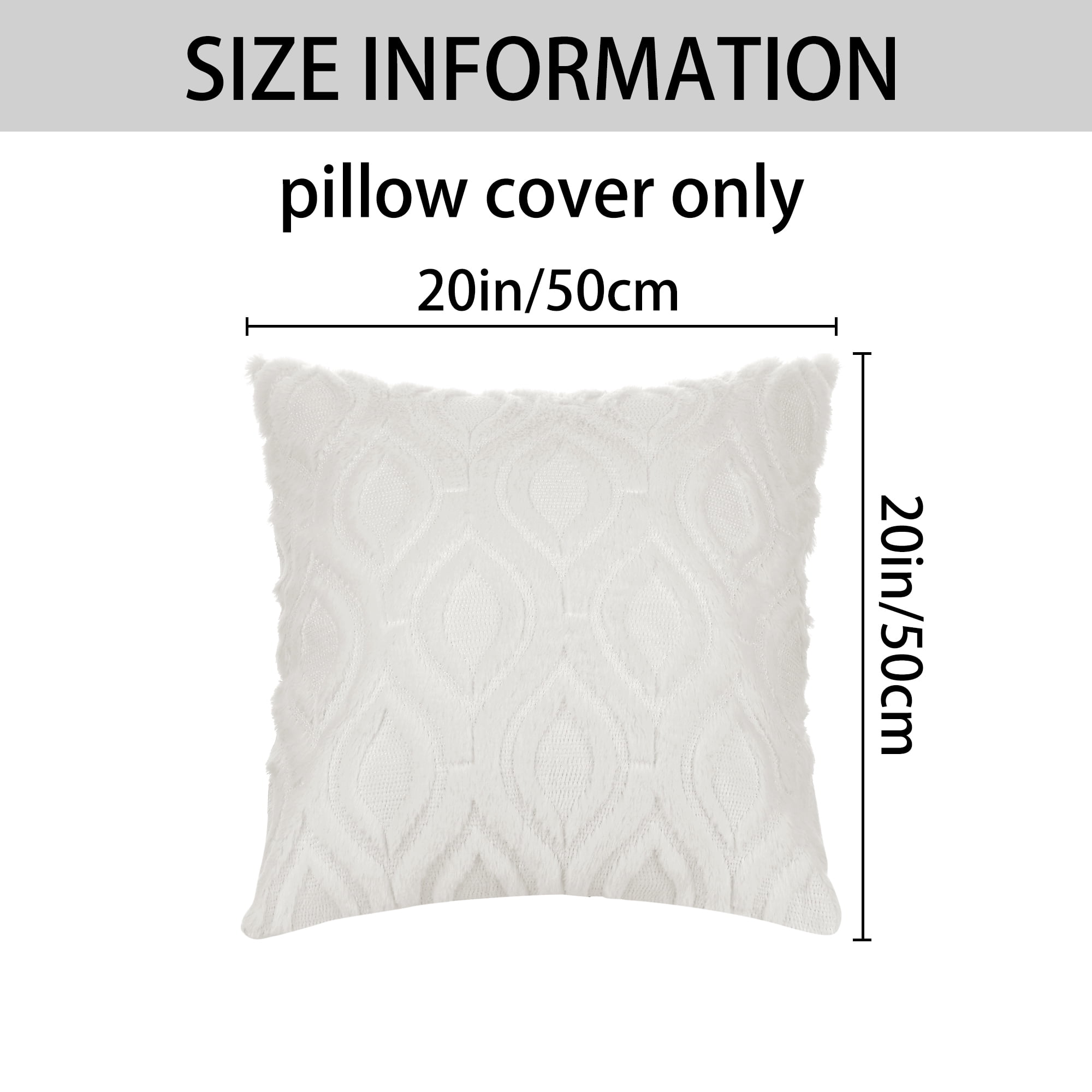 REGALWOVEN Set of 2 Shaggy Plush Throw Pillow Covers Couch Pillow Covers for Home Beige-2 20" x 20"