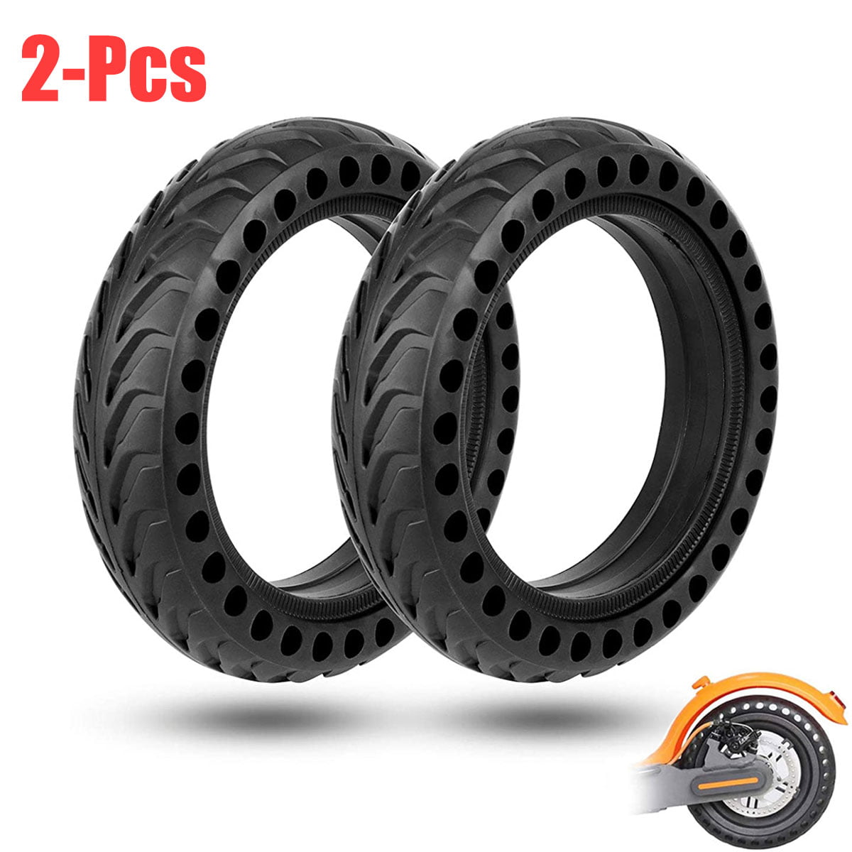 2pcs/set Shock Absorption Solid Tire 8.5" Parts for M365 Electric Scooter Black 