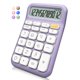 thumbnail image 1 of Calculadora Exlliy Desk con pantalla LCD grande de 12 dígitos, color morado, 1 of 6