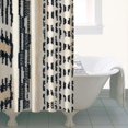 thumbnail image 5 of Small Stall Narrow Shower Curtain 36"W x 72"L – Tropical Bohemian Leaves, Mid-Century Abstract Boho Botanical Bathroom Decor, Vintage Floral Palm Leaf Pattern, Rustic Tribal Folk Style, 5 of 5