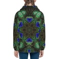 thumbnail image 6 of Pofeuu Peacock Feathers Print Teenage Zipper Hoodie Sweatshirts Hooded Casual Jackets With Pocket For Boys Girls-Small, 6 of 6