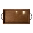 thumbnail image 3 of Mainstays Brown Wooden 18" x 10" Tabletop Tray with Chrome Handles, 3 of 5