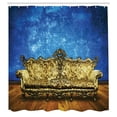 thumbnail image 3 of Ambesonne Victorian Shower Curtain, Antique Sofa in Room, 69"Wx84"L, Brown Yellow Royal Blue, 3 of 5
