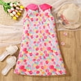 thumbnail image 3 of JUoaLXG Toddler Girls Casual Dresses Summer Baby Sweet Wind Colorful Flower Print Dress Streetwear,Pink,8-9 Years, 3 of 8
