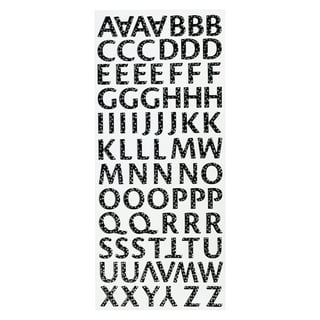 Rainbow Small San Serif Block Font Glitter Letter Stickers - (76 pcs