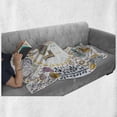 thumbnail image 5 of Valentines Soft Flannel Fleece Blanket, I Love You Message Boho Doodle Flowers Birds Cupcakes Champagne Birthday, Cozy Plush for Indoor and Outdoor Use, 50" x 70", Pale Coffee Teal, by Ambesonne, 5 of 5