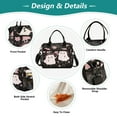 thumbnail image 3 of Ckdifva Halloween Pink Ghosts Flowers Cooler Bag Cooler Cooling Tote Lunch Bag Lunch Box Front Pocket with Shoulder Strap, 3 of 6