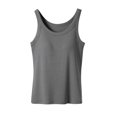 thumbnail image 7 of Fanxing Womens Tank Tops with Built in Bra Strap Camisole Shelf Bra Cotton Undershirts Layering Tank Tops Dark Gray,S, 7 of 7