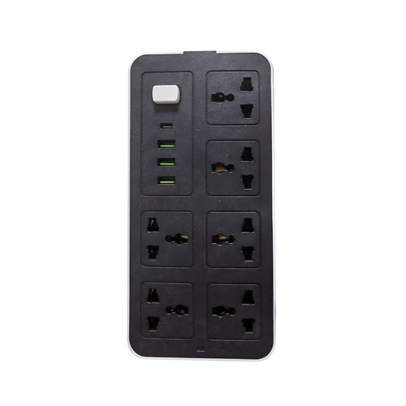 GJX 6 Outlet Power Strip with 3 USB Ports,6Ft Long Extension Cord with Multiple Outlets,110-240V,Mountable,3000W Charging Station for Home Office,Black